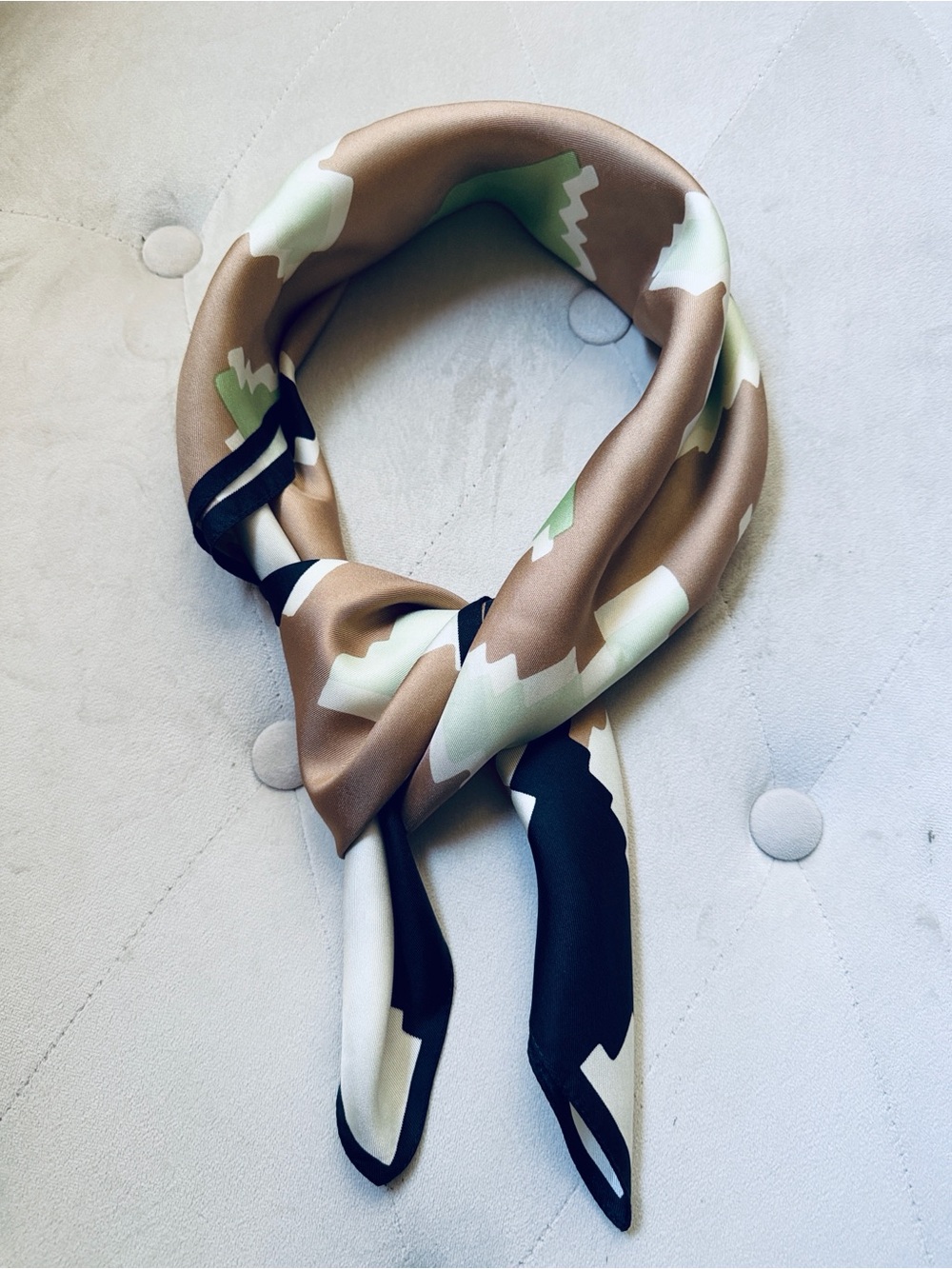 WORTH Silk Geometric Print Scarf